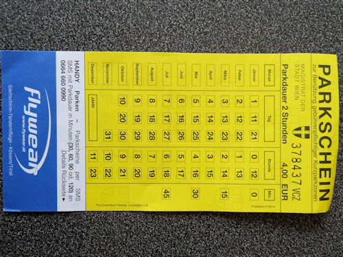 Two-hour parking voucher