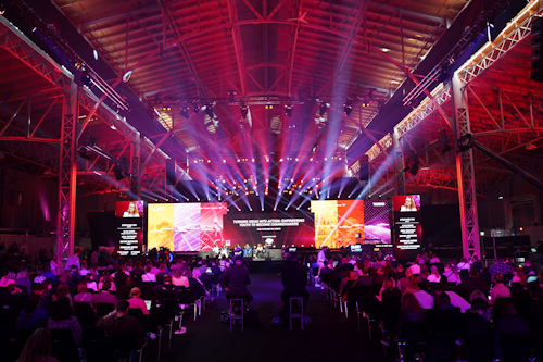 Festival stage and audience