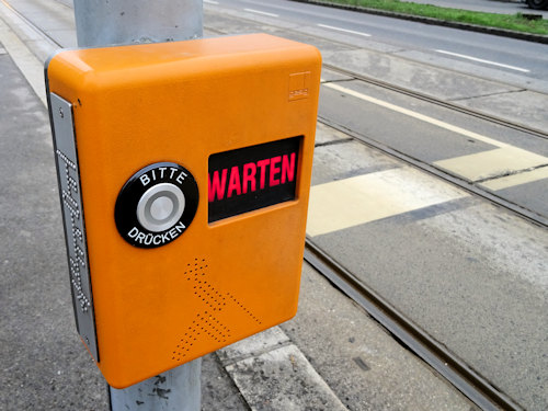 An activated pedestrian crossing