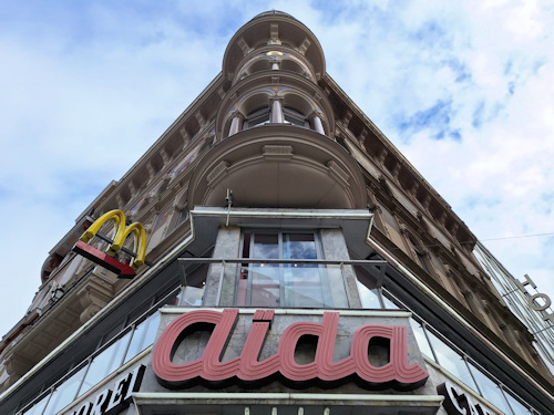 Large Aida sign on Stephansplatz