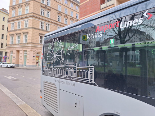 Rear of an airport bus