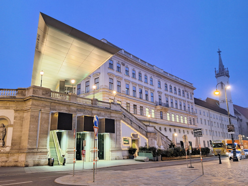 Albertina art museum at night