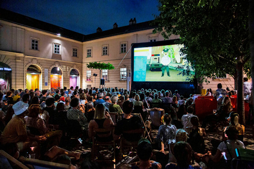 Open-air film screening