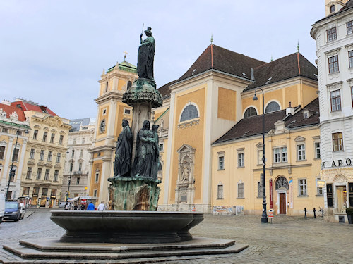 The Austriabrunnen on the Freyung