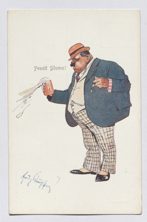 1919 caricature of a beer drinker