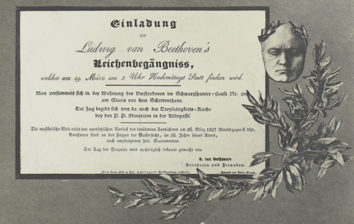 Invitation to Beethoven's funeral