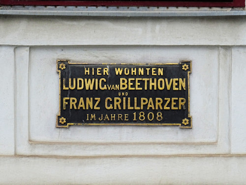 Plaque on the Beethoven-Grillparzer Haus