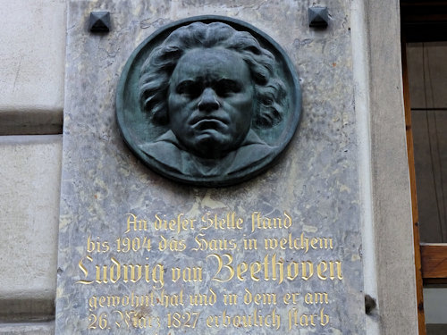 Plaque in front of Beethoven's last residence