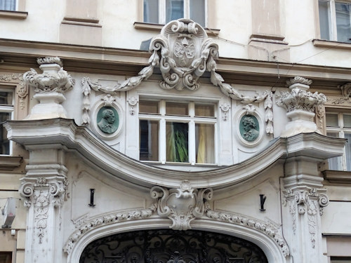 Portal with Beethoven relief