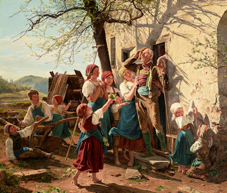 Painting of a country family