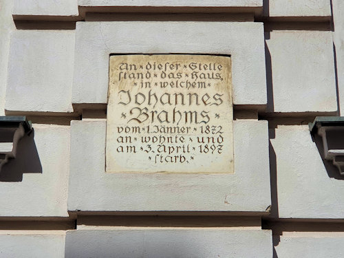 Brahms plaque at Karlsgasse