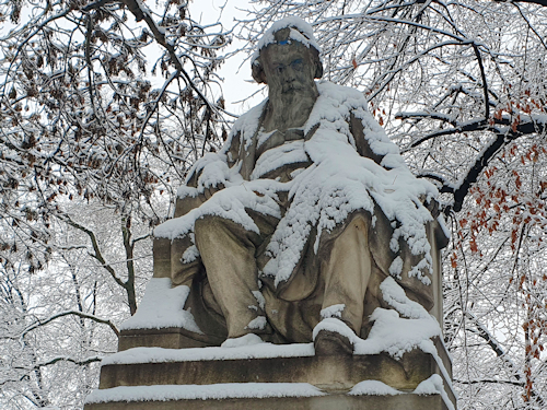 Statue in the snow