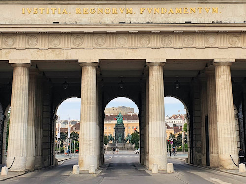 View of Maria-Theresien-Platz through the Burgtor columns