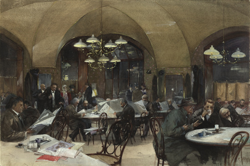 Inside view of Café Griensteidl in 1896
