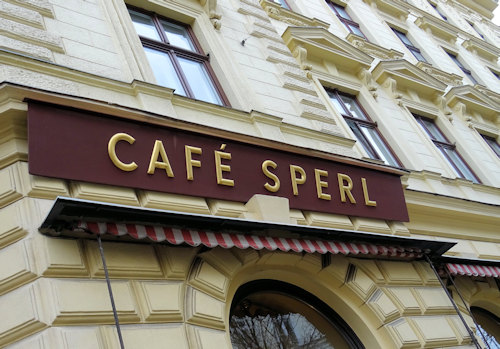 Café Sperl sign and awning