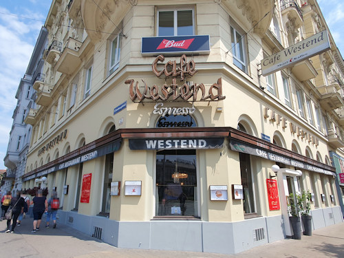 Corner view of Café Westend