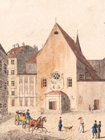 Kapuzinerkirche drawn around 1835