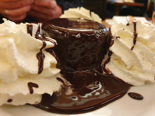 Chocolate almond soufflé