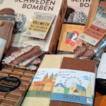 A pile of chocolate products