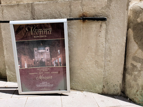 Concert poster against an old wall