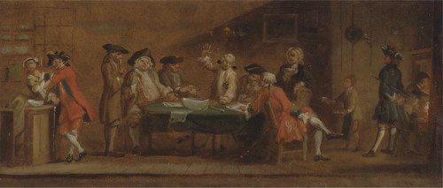 Figures in a Tavern or Coffee House, Attributed to Joseph Highmore, 1692–1780. Image courtesy of the Yale Center for British Art