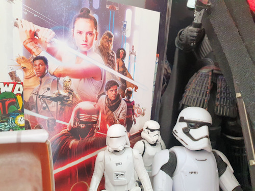 Collection of Star Wars figures and pictures