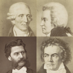 Faces of four classical composers