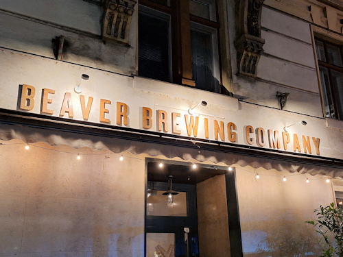 Front of a craft beer pub