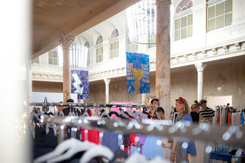 Interior view of a design market