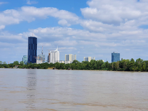 The Danube with a view across to the UK headquarters