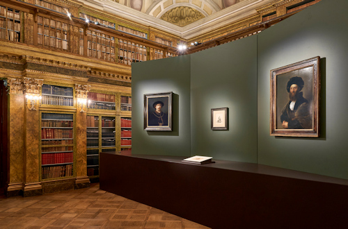 paintings in a library