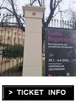 Baroque column, railings & exhibition poster