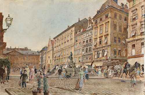 Painting of a nineteenth century square