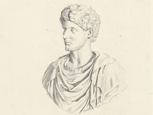 Engraving of a bust of Emperor Lucius Verus