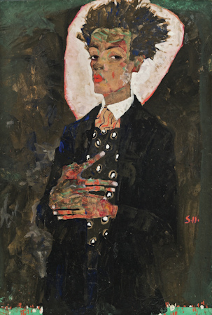 Schiele self-portrait painting