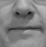 Black and white face photo