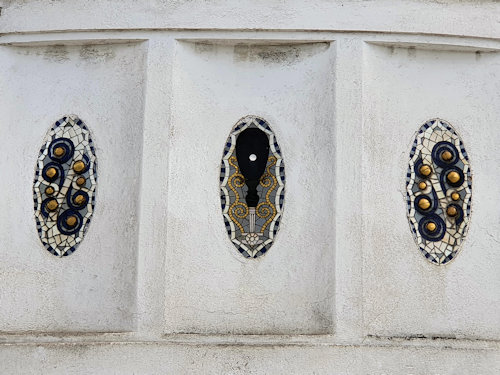 Jugendstil designs on a factory facade
