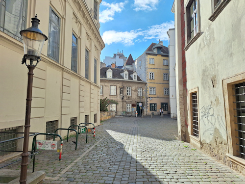 View down a historical street
