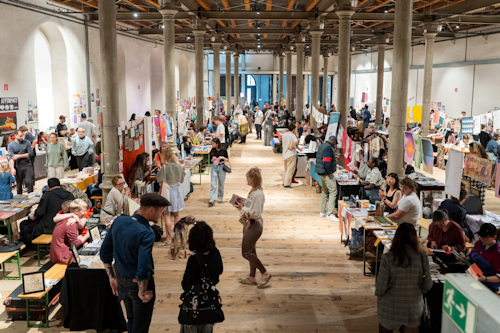 People and stalls at an art fair