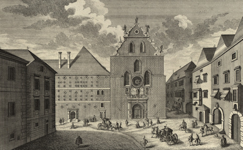 Drawing of Franziskanerplatz from 18724