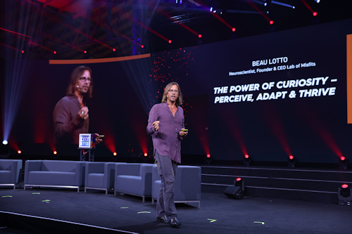 Keynote presenter on stage