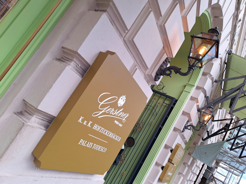 Konditorei sign and lantern