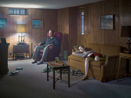 Staged photo of a living room scene