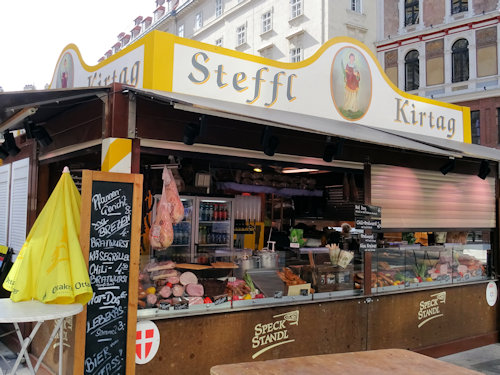 Ham and sausage stand