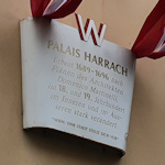 Plaque outside Palais Harrach