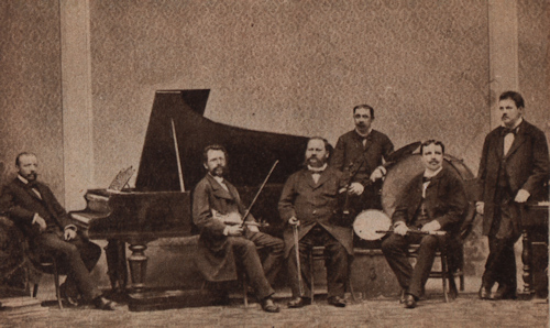 Photo of 19th-century ensemble musicians