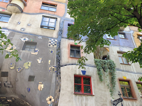 Façade of the Hundertwasserhaus building