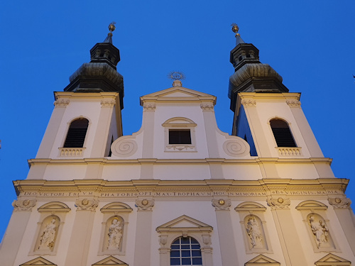 Front of the Jesuitenkirche at twilight