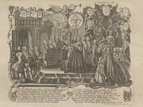 Commemorative sheet for a Habsburg wedding in 1760