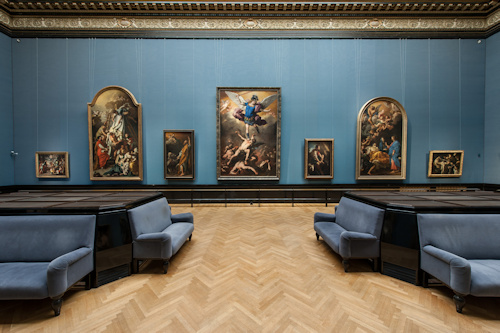 Paintings in an art museum